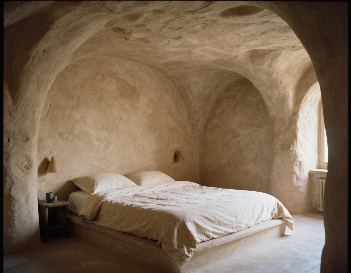 freepik 35mm film photography organic cavestyle bedroom in 50822