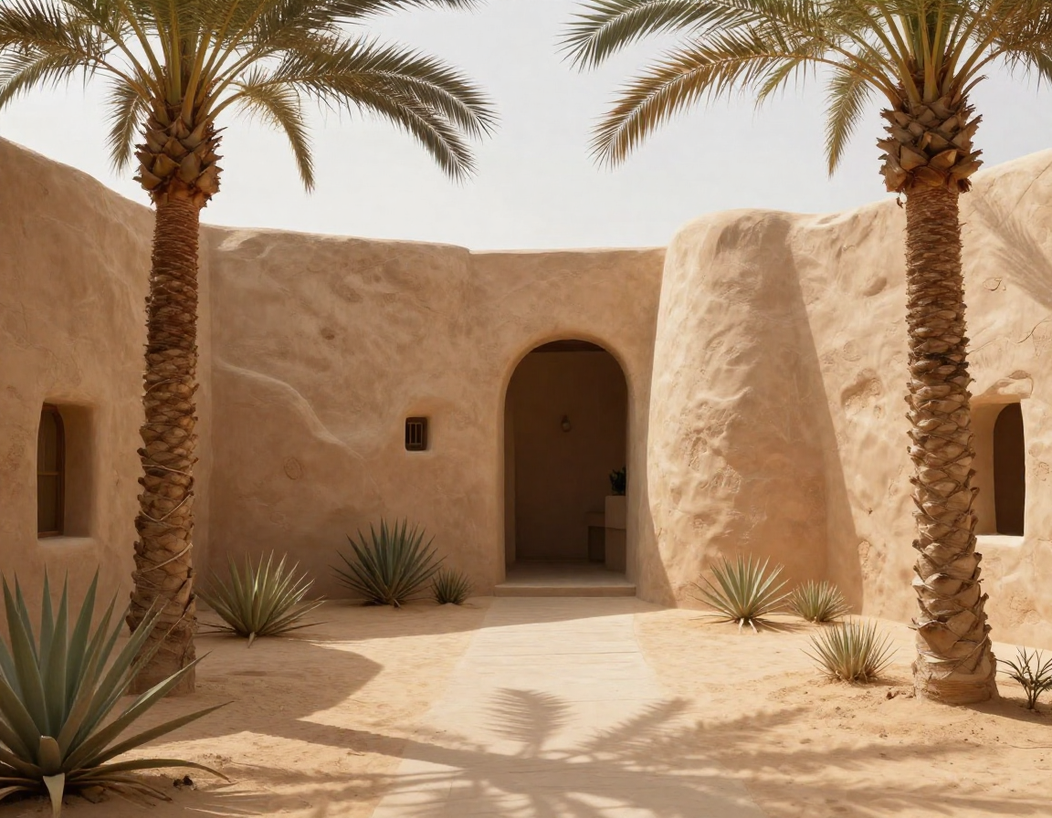 freepik palm trees and desert plants surrounding structure 50827
